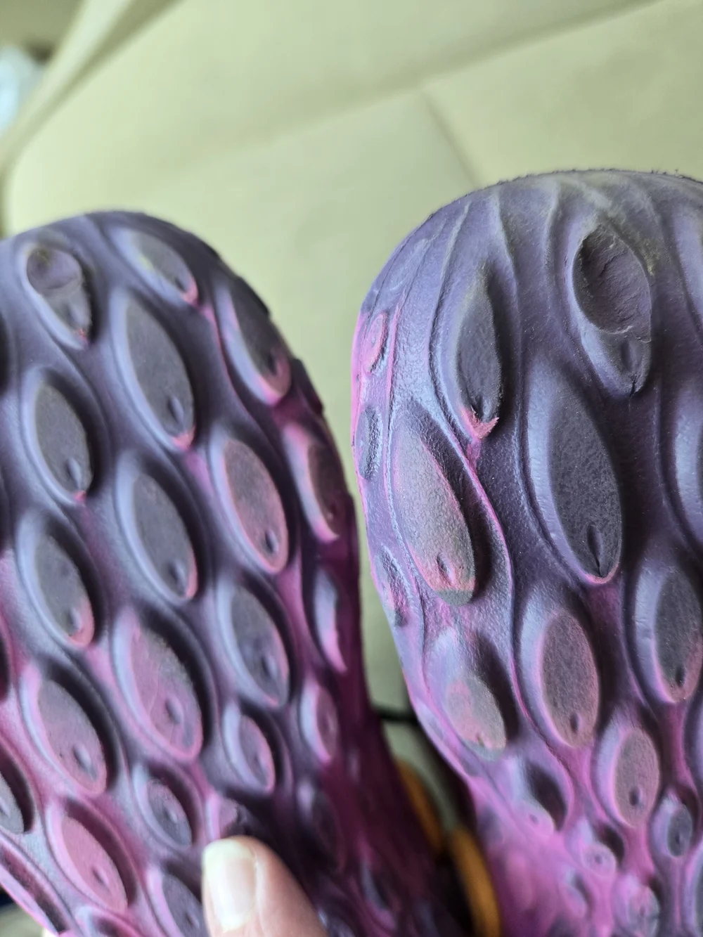 Merrell Kids Purple and Pink Water Clogs with Orange Heel Strap